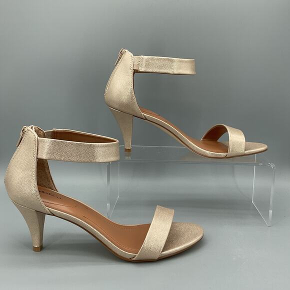 NEW Style & Co Women’s Paycee Two Piece Mid Heel Dress Sandals Gold Size 10M - Picture 1 of 10